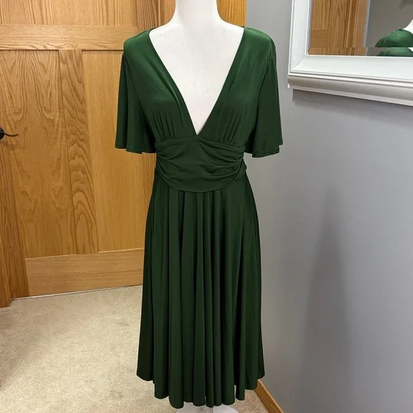 Baltic Born Deep Green Midi Dress - Picture 1 of 4